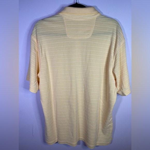 Tommy Bahama Polo Shirt Mens Size L Collared Solid Yellow Modal Polyester Ribbed - Picture 7 of 8